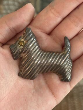 Laton Taxco Sterling Silver Terrier Dog Brooch